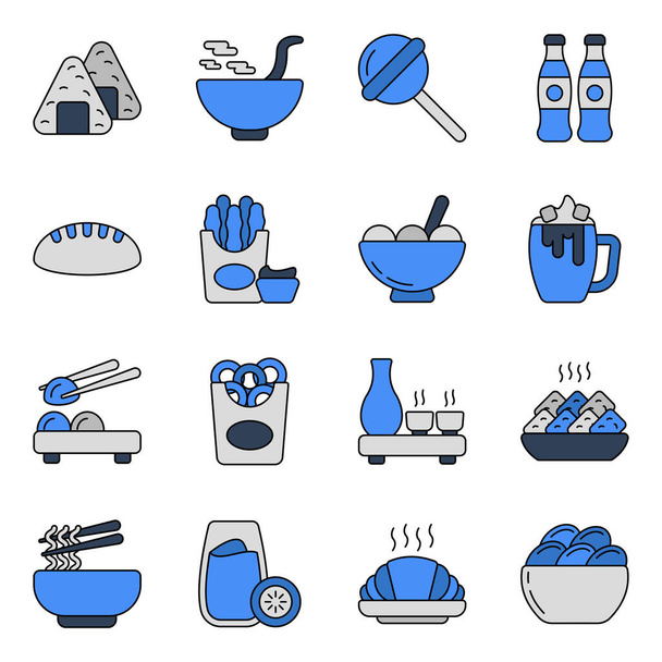 Check out this set of food icons. All icons in this set are designed keeping in mind the delicious meal theme. Download this flat icons set for your upcoming projects. - Vector, Image