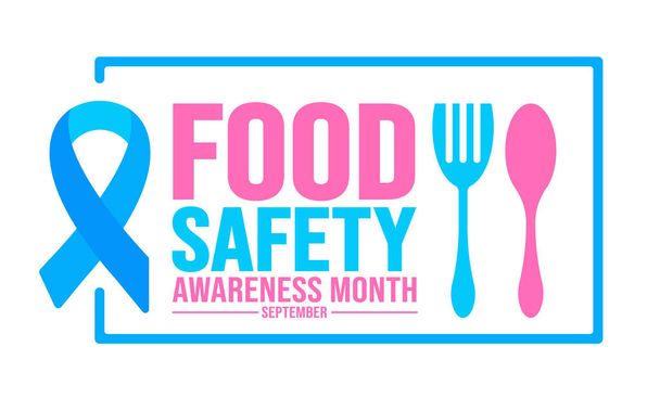 September is Food Safety Awareness Month background template. Holiday concept. background, banner, placard, card, and poster design template with text inscription and standard color. vector - Vector, Image