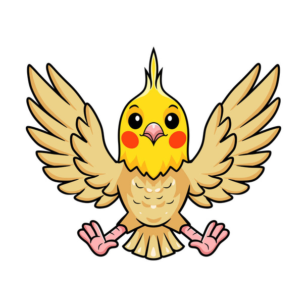 Illustrazione vettoriale di Carino lutino cockatiel uccello cartone animato - Vettoriali, immagini