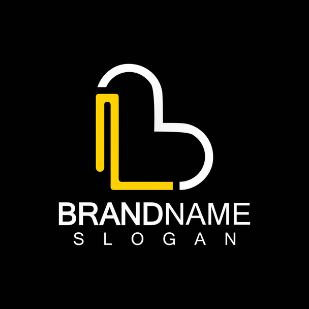 Lettere alfabetiche BL o LB business logo template - Vettoriali, immagini