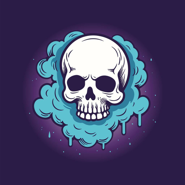 Chilling Ghostly Apparition of a Floating Skull - Vector, Image