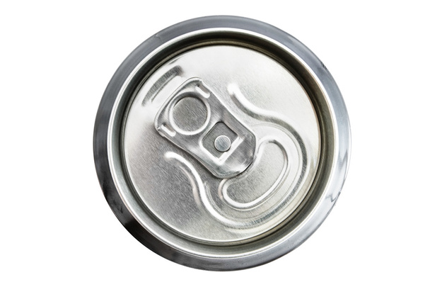 Vista superior de uma lata de bebidas não abertas
 - Foto, Imagem