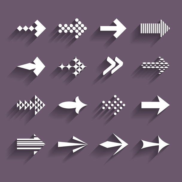 Set of the different arrow icons - Vektor, Bild