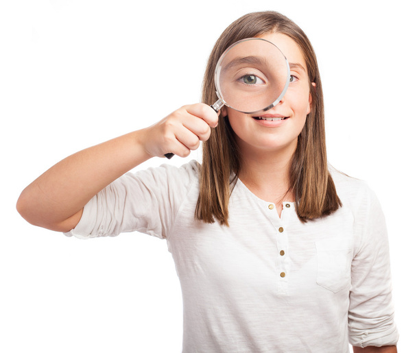 Девушка в увеличительных очках
 - Фото, изображение