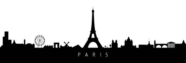 Párizs sziluett fehér háttérrel. Vektorillusztráció. - Vektor, kép