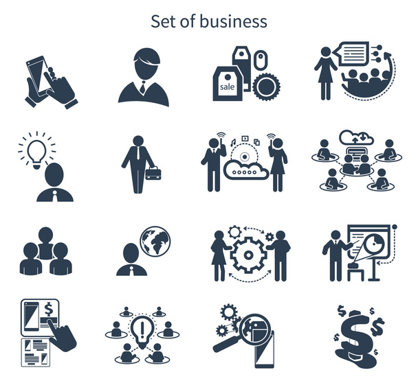 Business presentation teamwork concept icons - ベクター画像