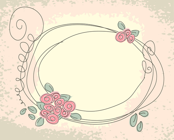 Cute floral frame - Vector, Imagen
