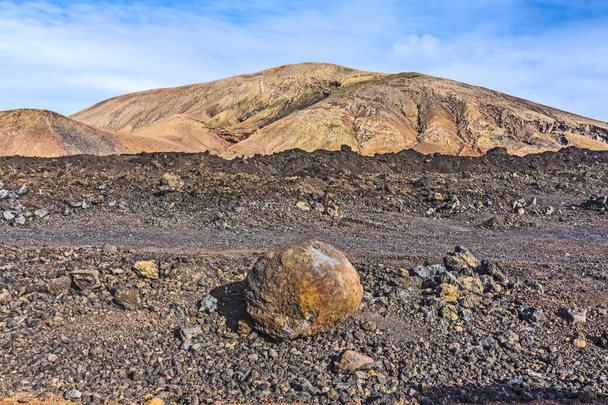 Szczegóły ziemi wulkan na wyspie lanzarote - Zdjęcie, obraz