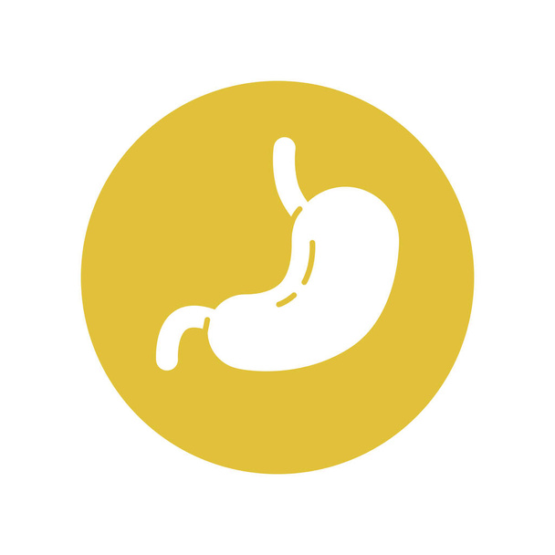 Icono de vector estomacal, diseño de ilustración de órganos humanos, diseño de icono plano en forma de círculo - Vector, Imagen