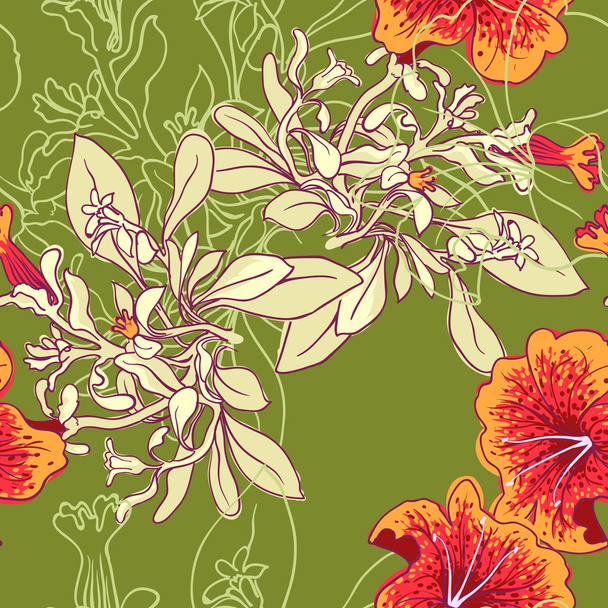 Floral background with petunia - Фото, изображение