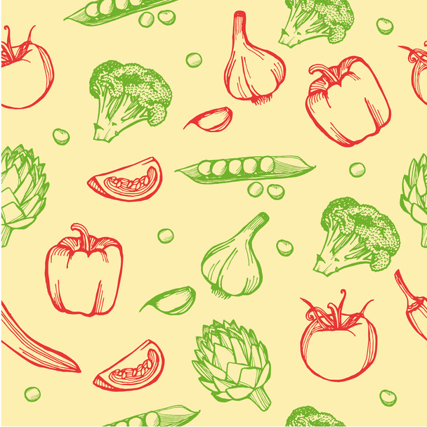 Hand drawn doodle vegetable - Vector, Imagen