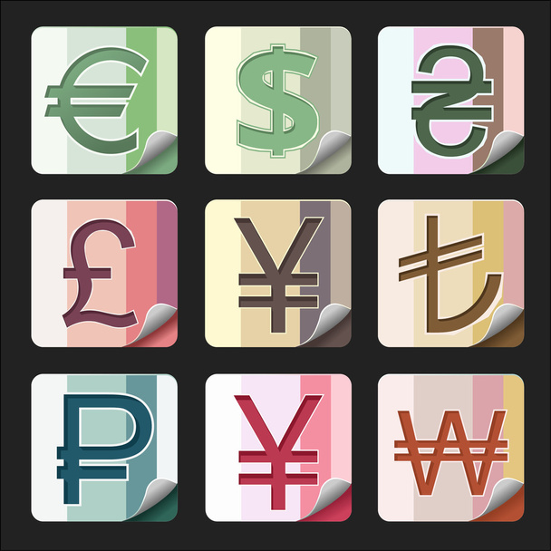 Měna ikony - Vektor, obrázek