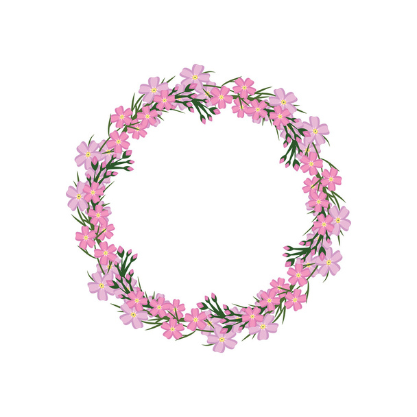 Wreath of forget-me-not. Moldura de modelo de vetor
 - Vetor, Imagem
