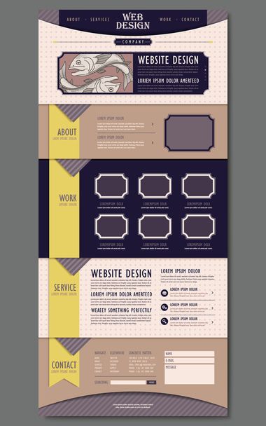 paper texture lovely one page website design  - Vektor, Bild
