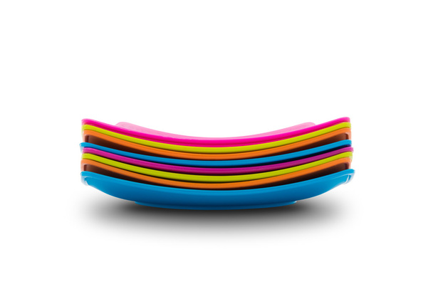 Пачка разноцветных тарелок. Концепция меню
 - Фото, изображение