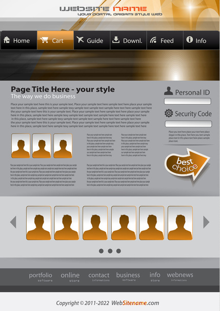 Hitech Style business website template - Διάνυσμα, εικόνα