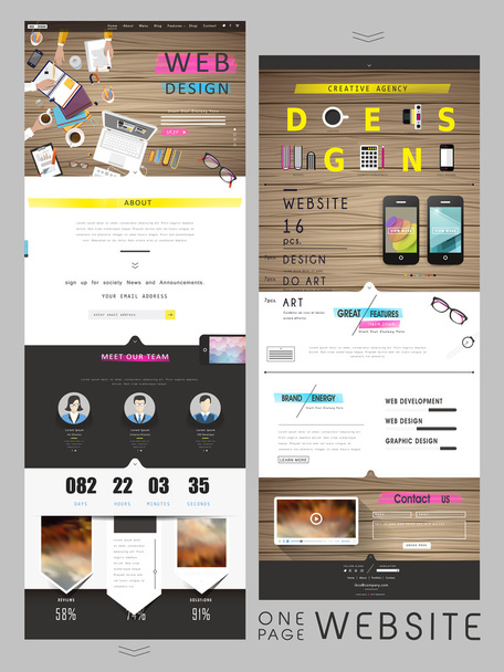 creative one page website design template - Vektori, kuva