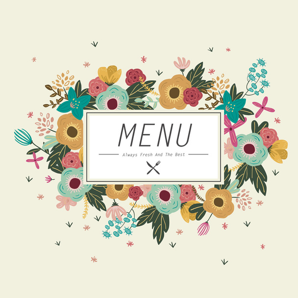 adorable restaurant menu design  - Vector, Image