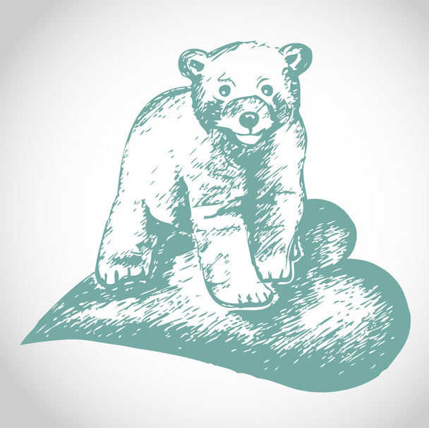 Cute Valentine's  bear vector illustration - Διάνυσμα, εικόνα