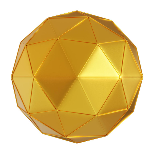 Αφηρημένο χρυσό μεταλλικό φόντο με φουτουριστικές τρισδιάστατες μορφοποιημένες γεωμετρικές μορφές - Φωτογραφία, εικόνα