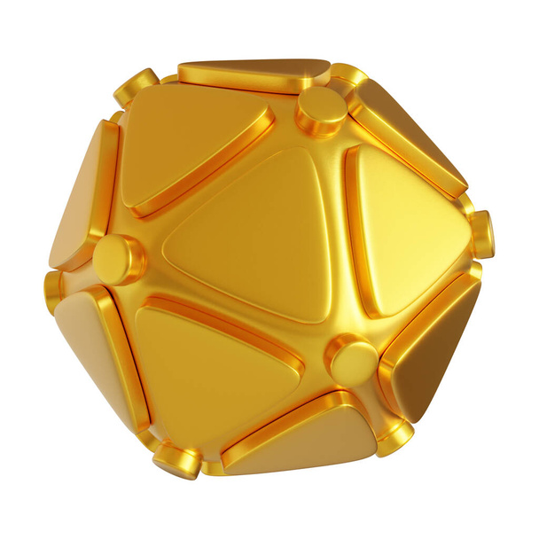 Абстрактный золотой металлический фон с футуристическими трехмерными геометрическими фигурами - Фото, изображение