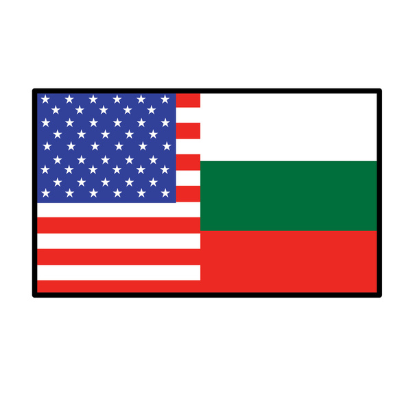 半分のアメリカ人とブルガリアの旗 - ベクター画像