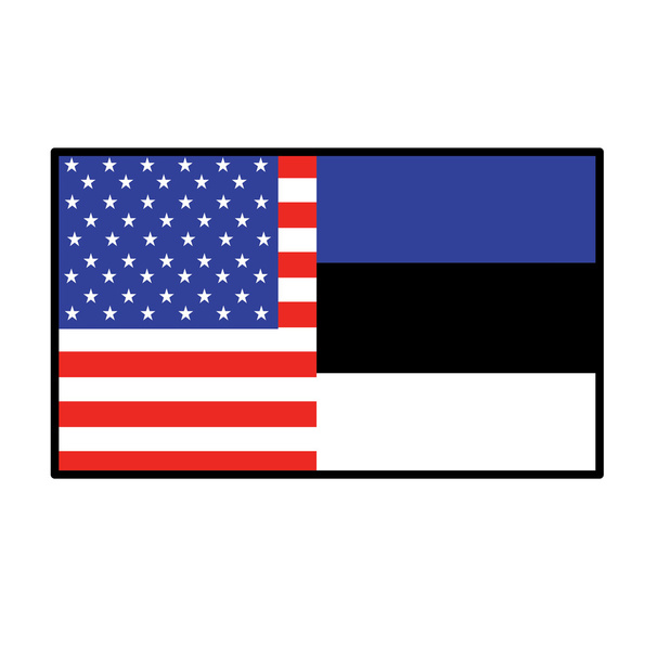 Flagge, die halb amerikanisch und halb estnisch ist - Vektor, Bild