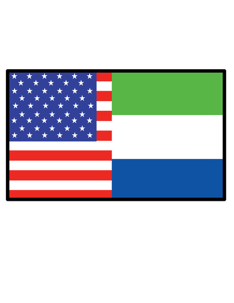 American and Sierra Leone flags - Vector, Image