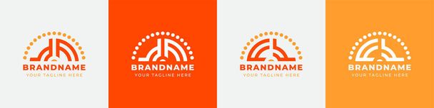 Letter FY and YF Sunrise  Logo Set, suitable for any business with FY or YF initials. - Vector, Image