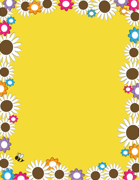 A border or frame with large white daisies - Vector, afbeelding