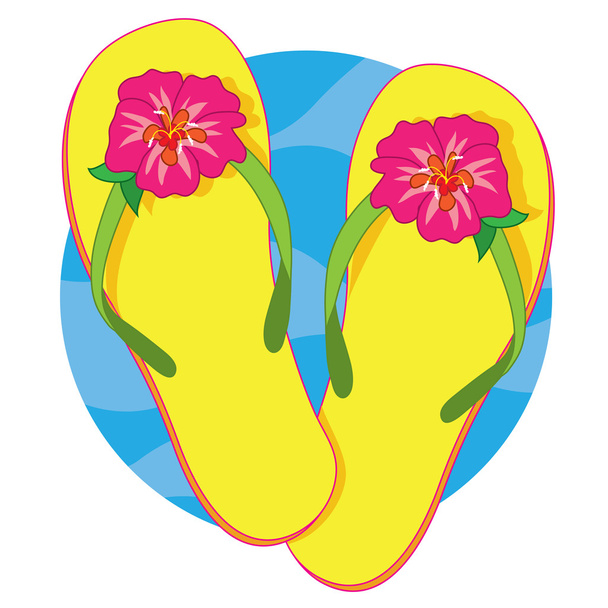 Yellow flip flops - Vettoriali, immagini