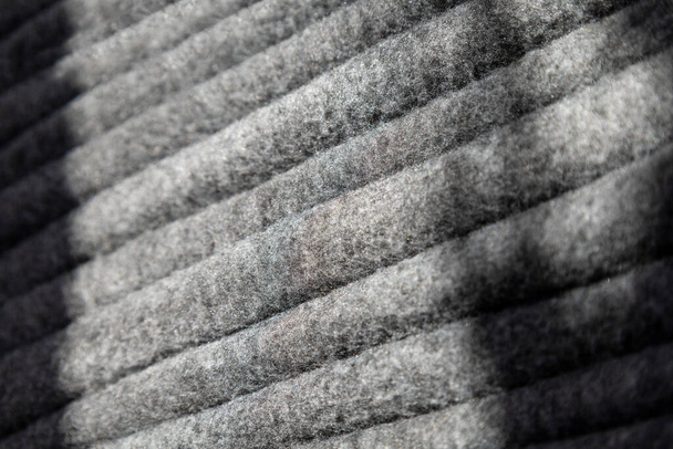 Pilha de cobertores de lã quente cinza. - Foto, Imagem