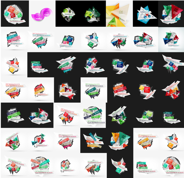 Набор бумажных графических баннеров, мегаколлекция
 - Вектор,изображение