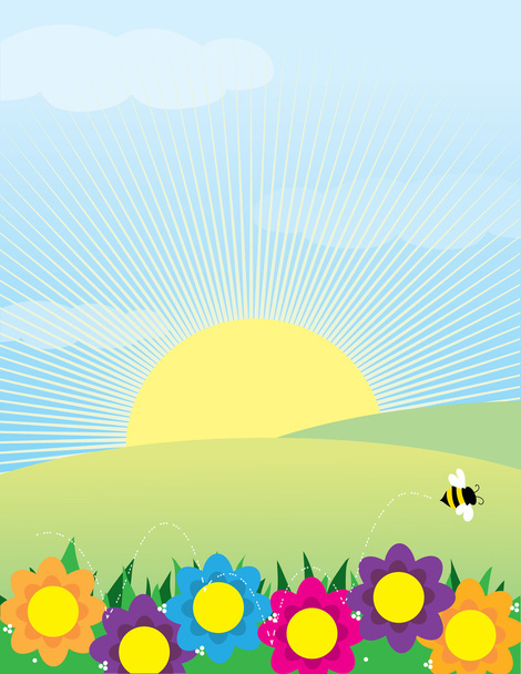 Springtime meadow with flowers - Вектор, зображення