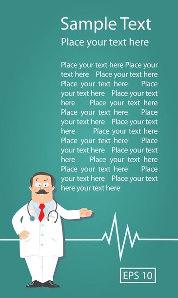 Design template with funny doctor - Vector, imagen