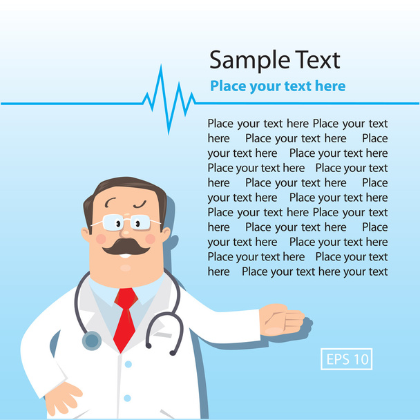 Design template with funny doctor - Vecteur, image