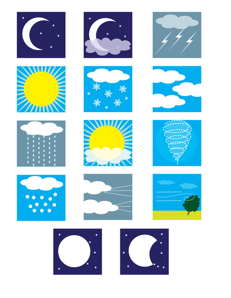 Set Weather symbols - Vector, Image