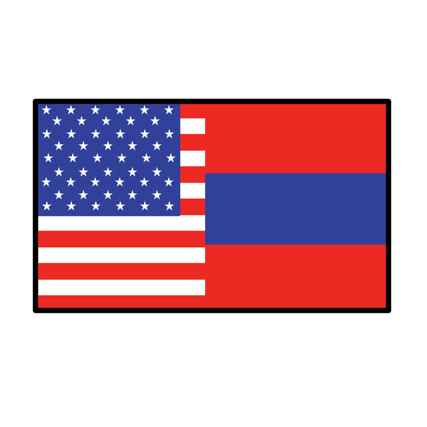 American and Armenia flags - Vector, Image