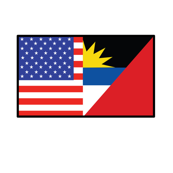American and Antiqua Barbuda flags - Vector, Image