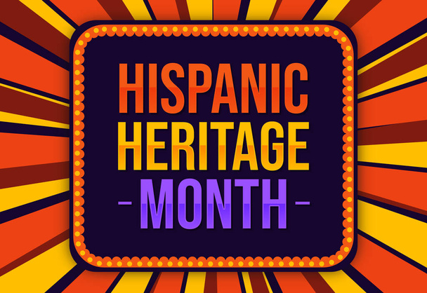 Ispanico Heritage carta da parati mese in forme colorate e tipografia design nel centro. Settembre e ottobre è osservato come mese di eredità ispanica, sfondo - Foto, immagini
