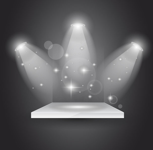 Magic Spotlights with light rays and glowing effect - Vector, Imagen