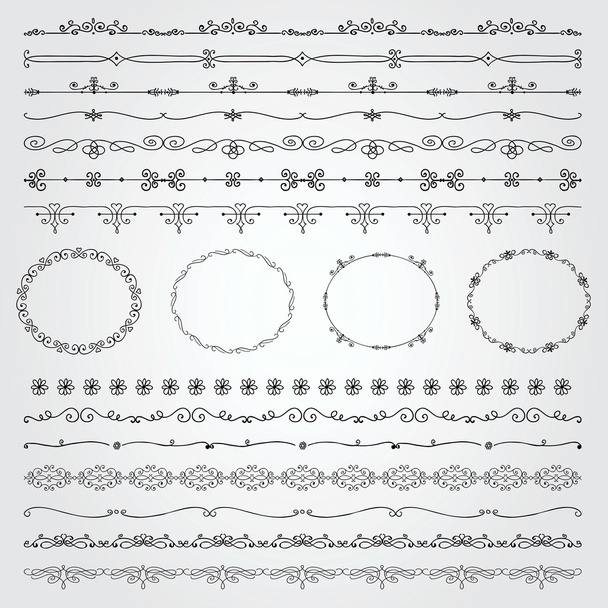 Hand Drawn Borders and Frames - Vector, Imagen