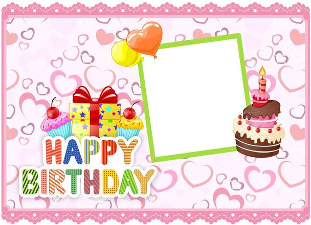 Cartoon Birthday card - Vector, imagen