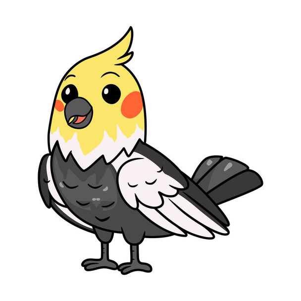 Vektorové ilustrace roztomilý šedý kohout pták karikatura - Vektor, obrázek