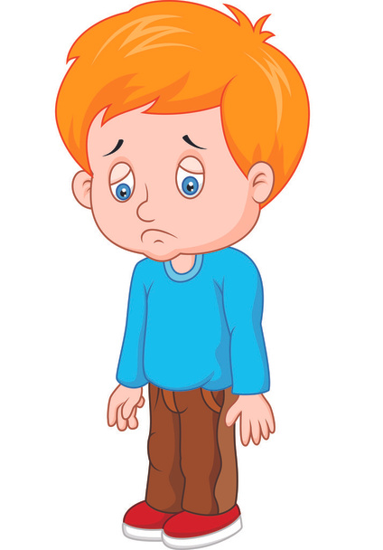 kreslený smutný kluk - Vektor, obrázek