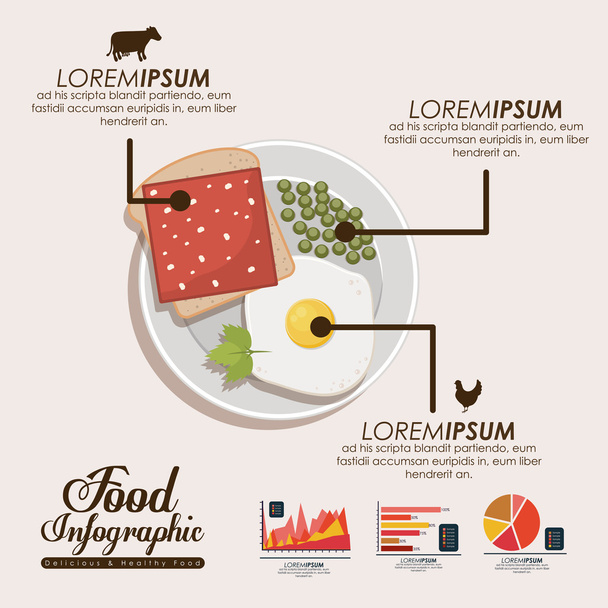 Diseño infográfico de alimentos
 - Vector, imagen