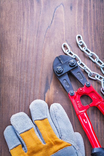 Glove, chain and steel cutter - Fotografie, Obrázek
