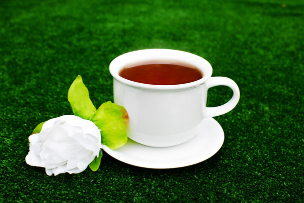 White cup of tea - Photo, Image