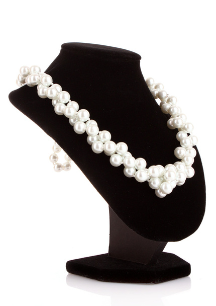 Pearl necklace on black mannequin - Φωτογραφία, εικόνα