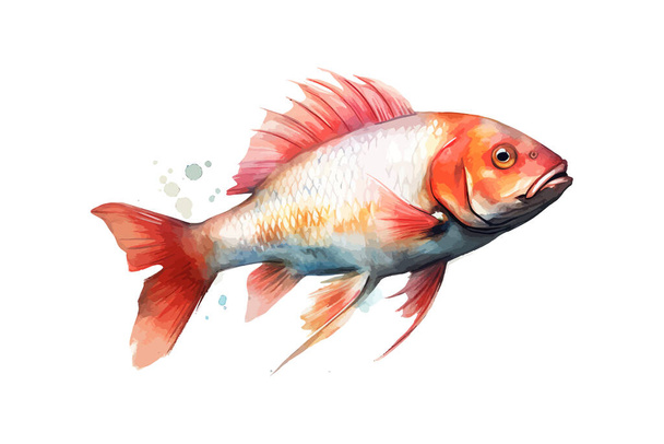 Fish watercolor. Vector illustration design. - Vector, Image